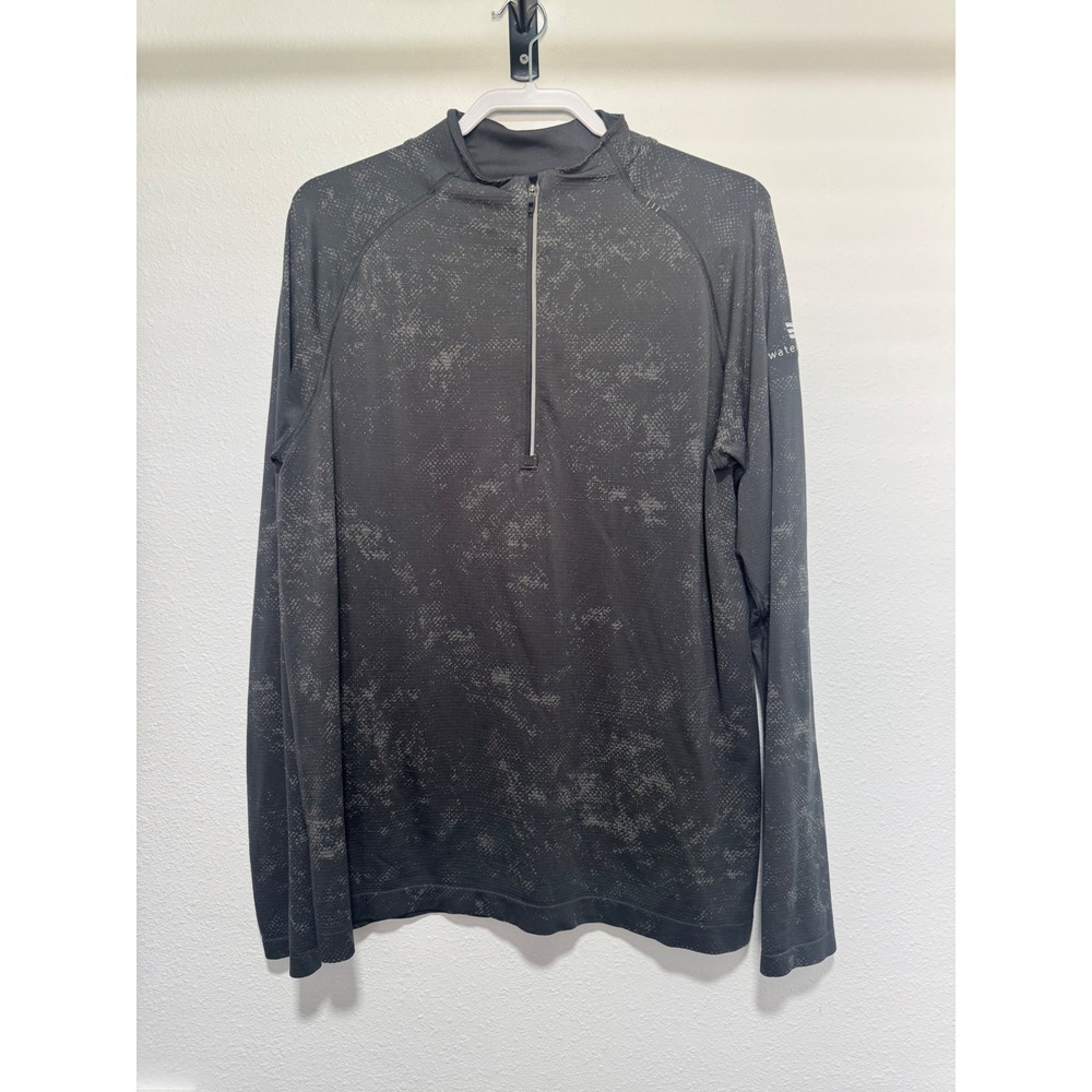 Lululemon Metal Vent Tech 1/4 Zip Pullover Mens Large Black Grey Splatter Print